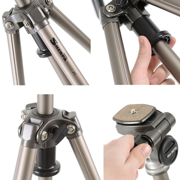 Velbon Sherpa 200 all metal field tripod with pan & tilt head (for cameras, spotting scopes and binoculars)